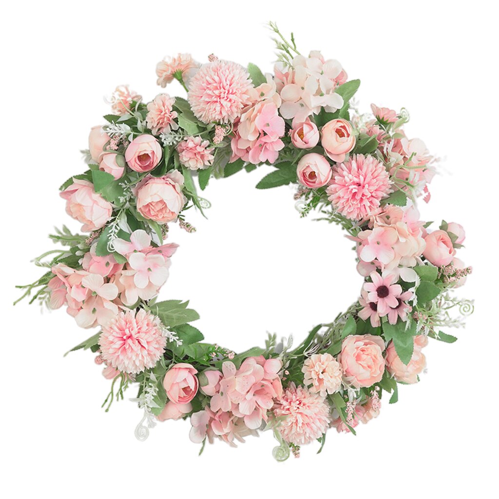 Wreath Flowers Artificial Rose Flower ,Door Wreaths Outdoor,Wreath Spring Summer