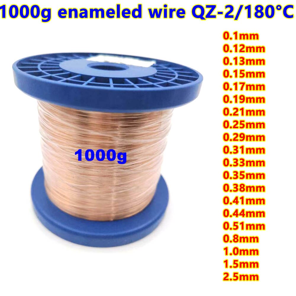 enameled wire QZ-2/180°C Coil Copper Wire 0.1mm 0.17mm 0.19mm 1.0mm Cable Copper Wire Magnet Wire Enameled Copper Winding Wire