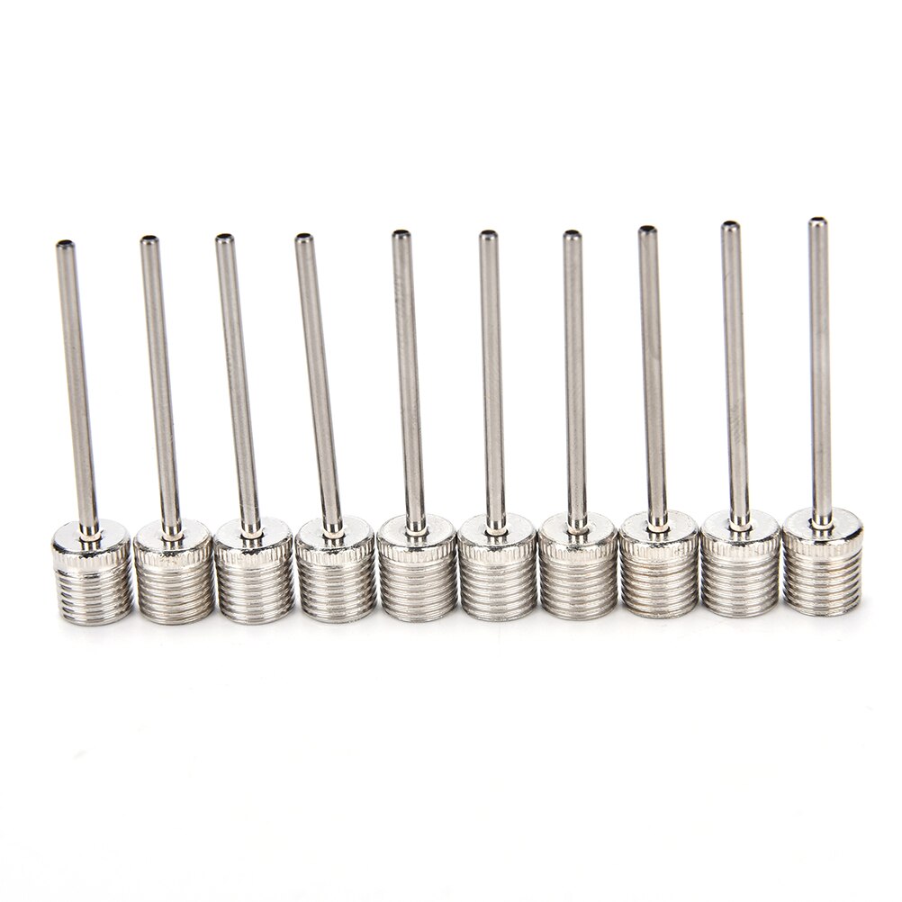 10Pcs Stainless Steel Basketball Pump Needle Outdoor Sports Football Soccer Silver Ball Inflating Air Valve Adaptor Pin Needle