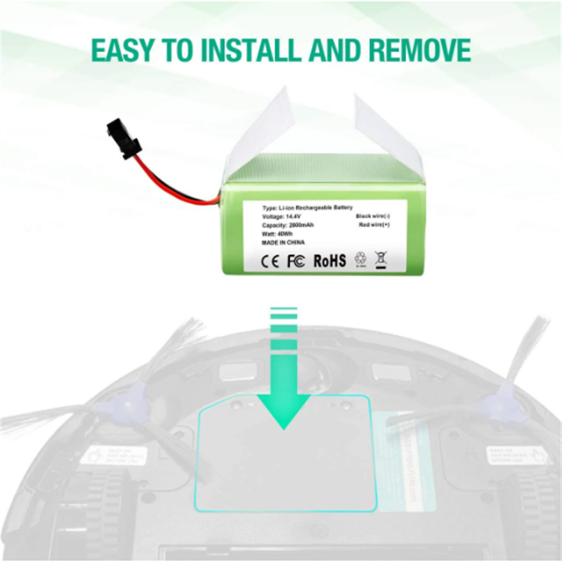 Bateria de substituição de 14.4v 2800mah compatível com ecovacs deebot n79 n79s dn622 &amp; eufy robovac 11,11s, 12,15c, 15t, 35c, g10 híbrido