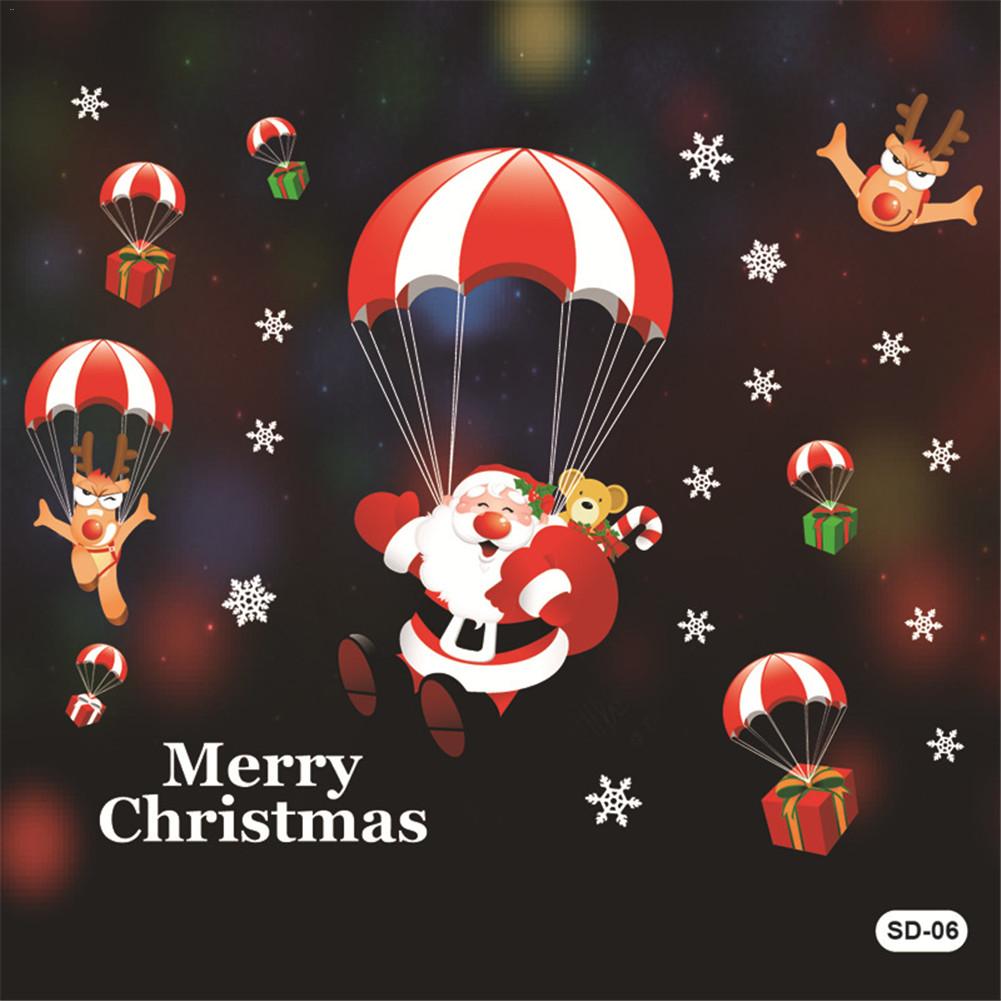 ON Christmas Window Stickers Waterproof Decorative Stickers Various Patterns Home Decoration