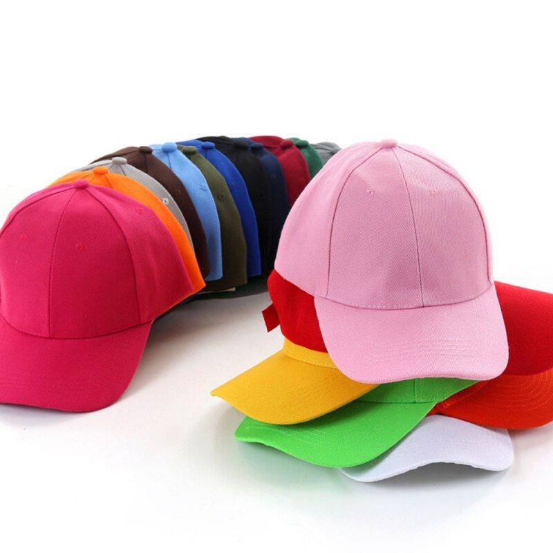 Unisex Sport Baseball Cap Unisex Curved Visor Hat Hip-Hop Adjustable Peaked Hat Visor Caps Solid Color