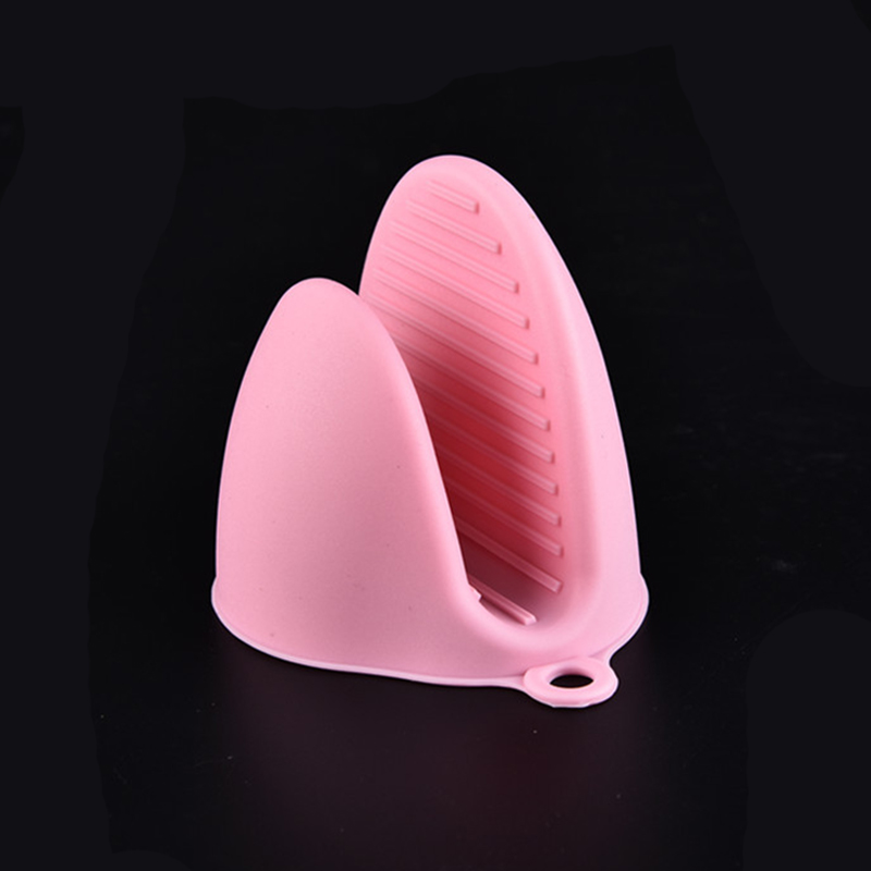 1Pcs Silicone Hittebestendige Handschoen Grip Oven Pot Koken Mitt Protector Houder Grip: pink
