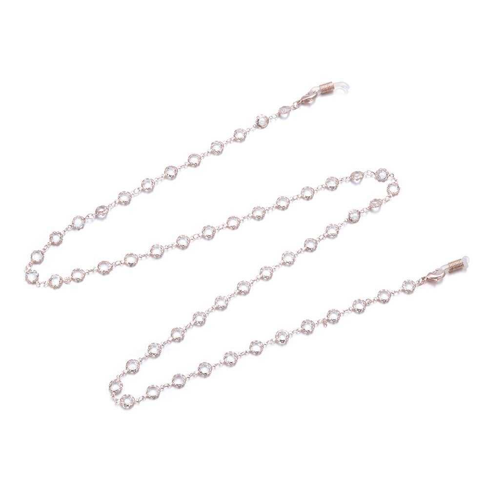 Crystal Kralen Bril Kettingen Vrouwen Mannen Mode Brillen Accessoires Antislip Zonnebril Ketting Koord Lanyard Strap 78Cm: Type 2-rose gold