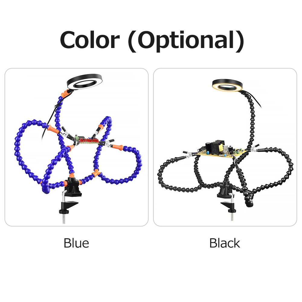 Table Clamp Soldering Helping Hand Third Hand Tool Soldering Station USB 3X Illuminated Magnifier Welding Repair Tool