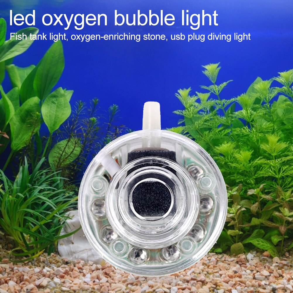 USB Submersible LED Aquarium Lights Colorful Changing Making Oxygen Light Underwater Night Light Air Bubble Lamp for Fish Tank