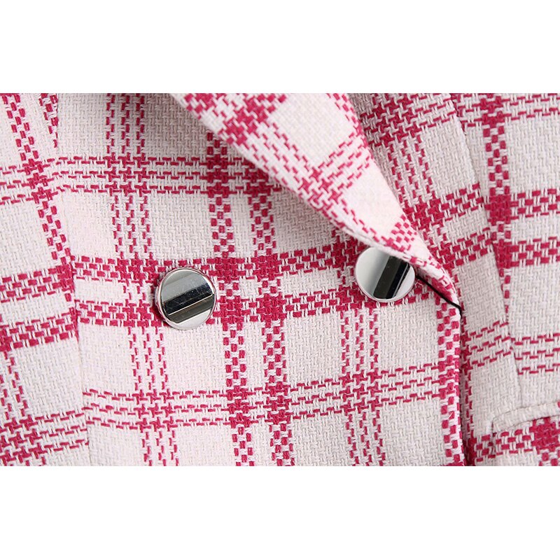 Women Two Pieces Set Checkered Textured Blazers and Short Skirt Suit Casual Chic Lady Women Outfits Suit