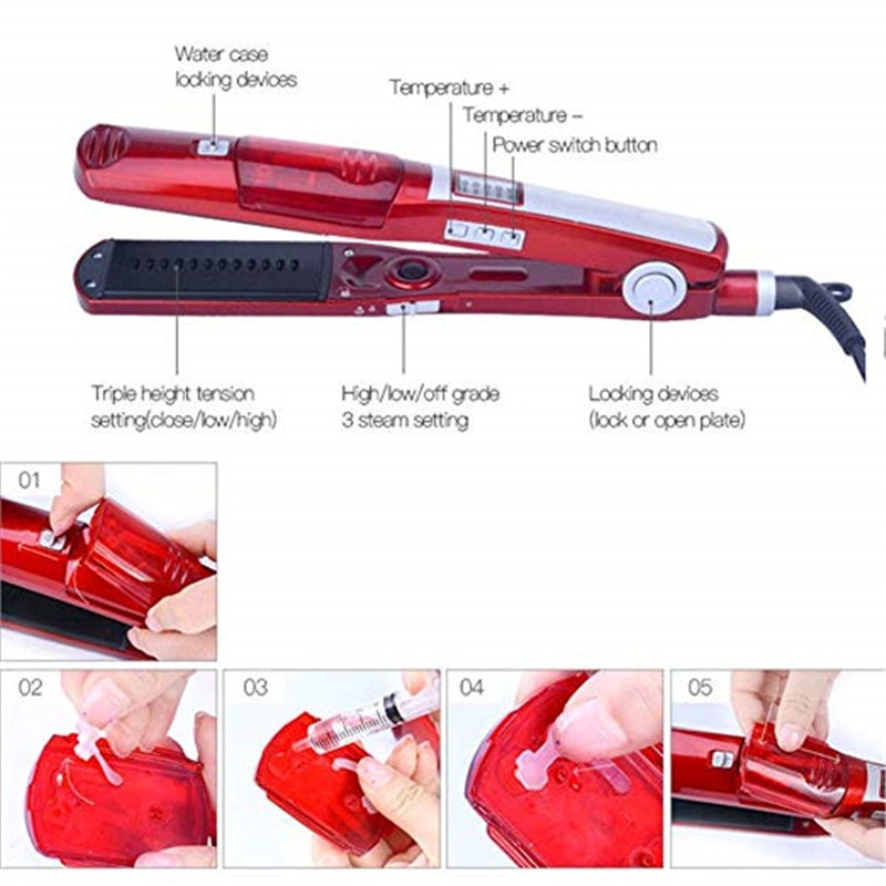 Stoom Stijltang Elektrische Stijltang Steampod Keramische Straightner Haar Styling Tools Rechttrekken Plaat Wafer Temperatuur