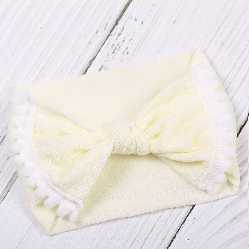 Focusnorm baby peuter schattige meisjes strik haarband elastische tulband knoop konijn hoofdband hoofddeksel haarspeld strik voor meisjes hoofdbanden: A