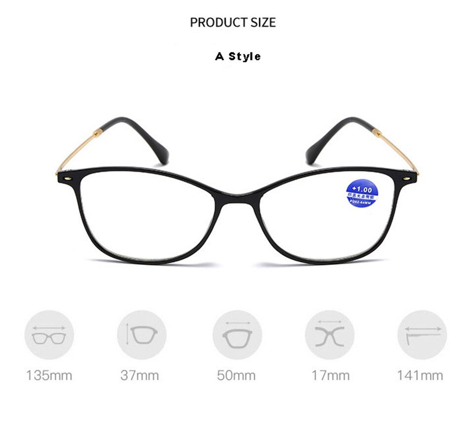 Ahora lunettes de lecture Ultra-léger Anti rayon bleu presbytie lunettes pour dames femmes bleu lumière lunettes dioptries + 1.0 1.5 2 2.0