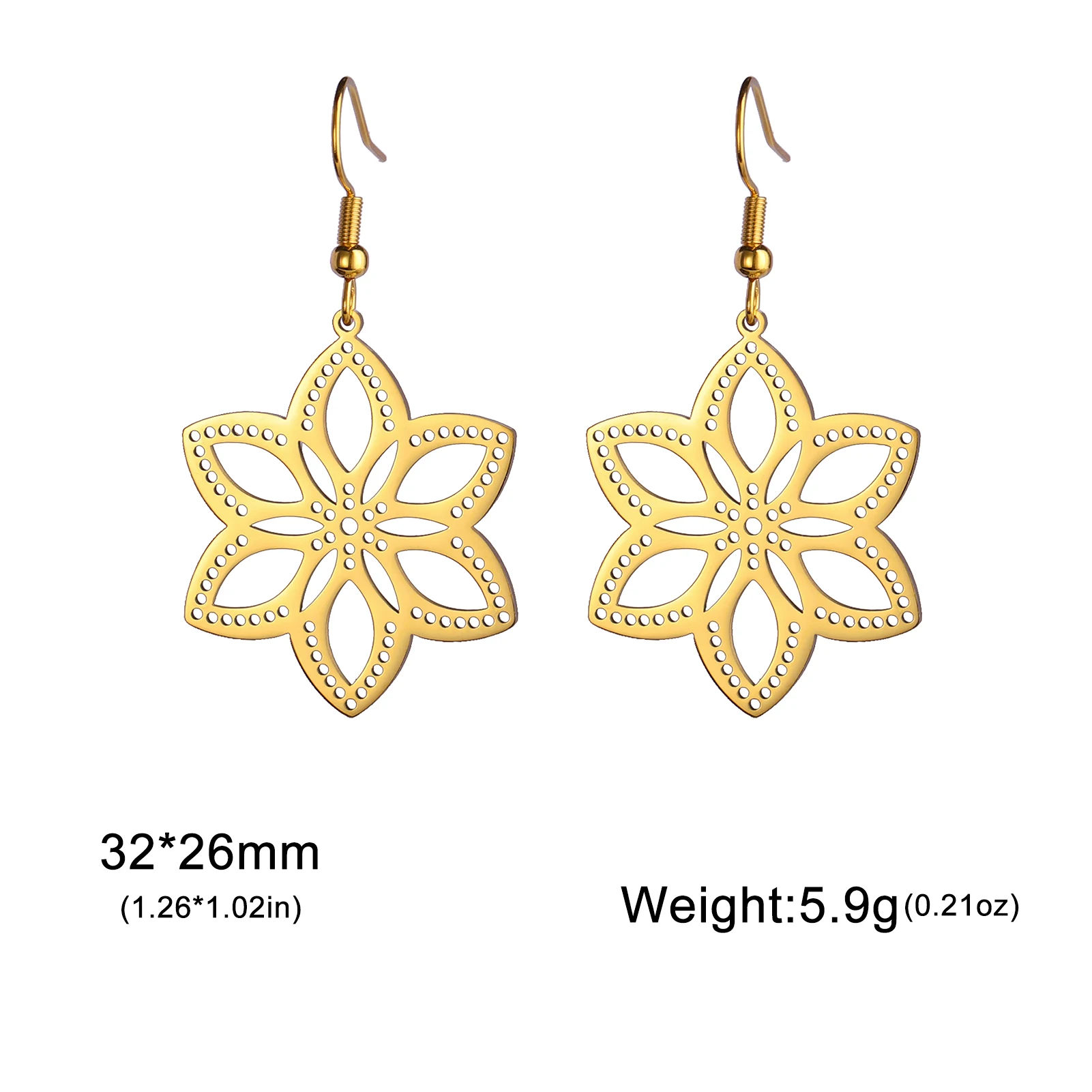 Cazador Orecchini pendenti in filigrana bohéaspetto Orecchini pendenti etnici con fiori in acciaio inossidabile per gioielli da donna Regalo di san Valentino tutto'ingrosso