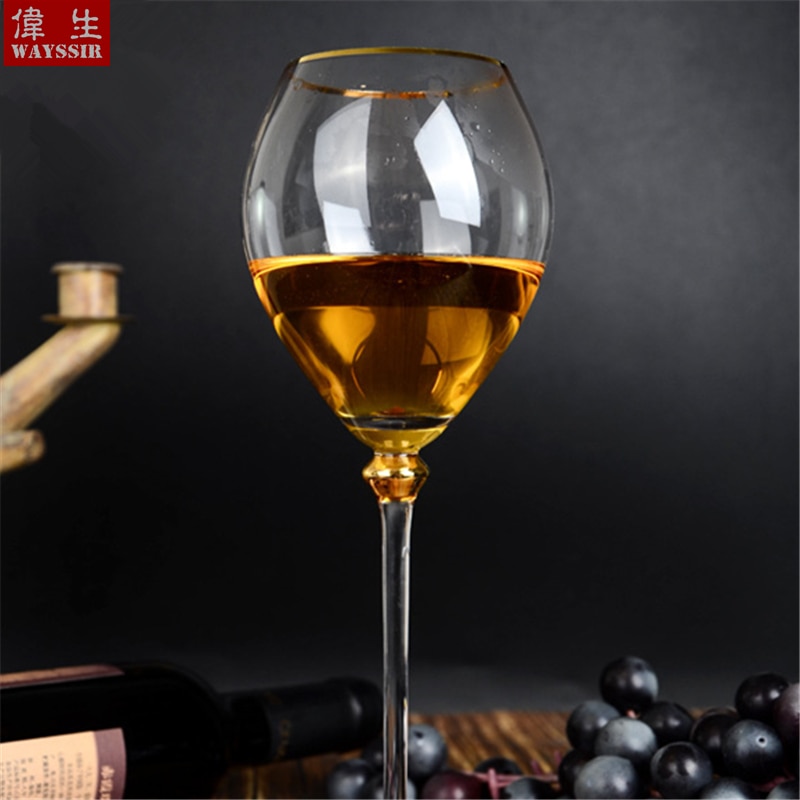 Palatsstil champagne kristallglas kopp bröllop rostningsfest guld linje ädelvin kopp dekoration cocktail dricka