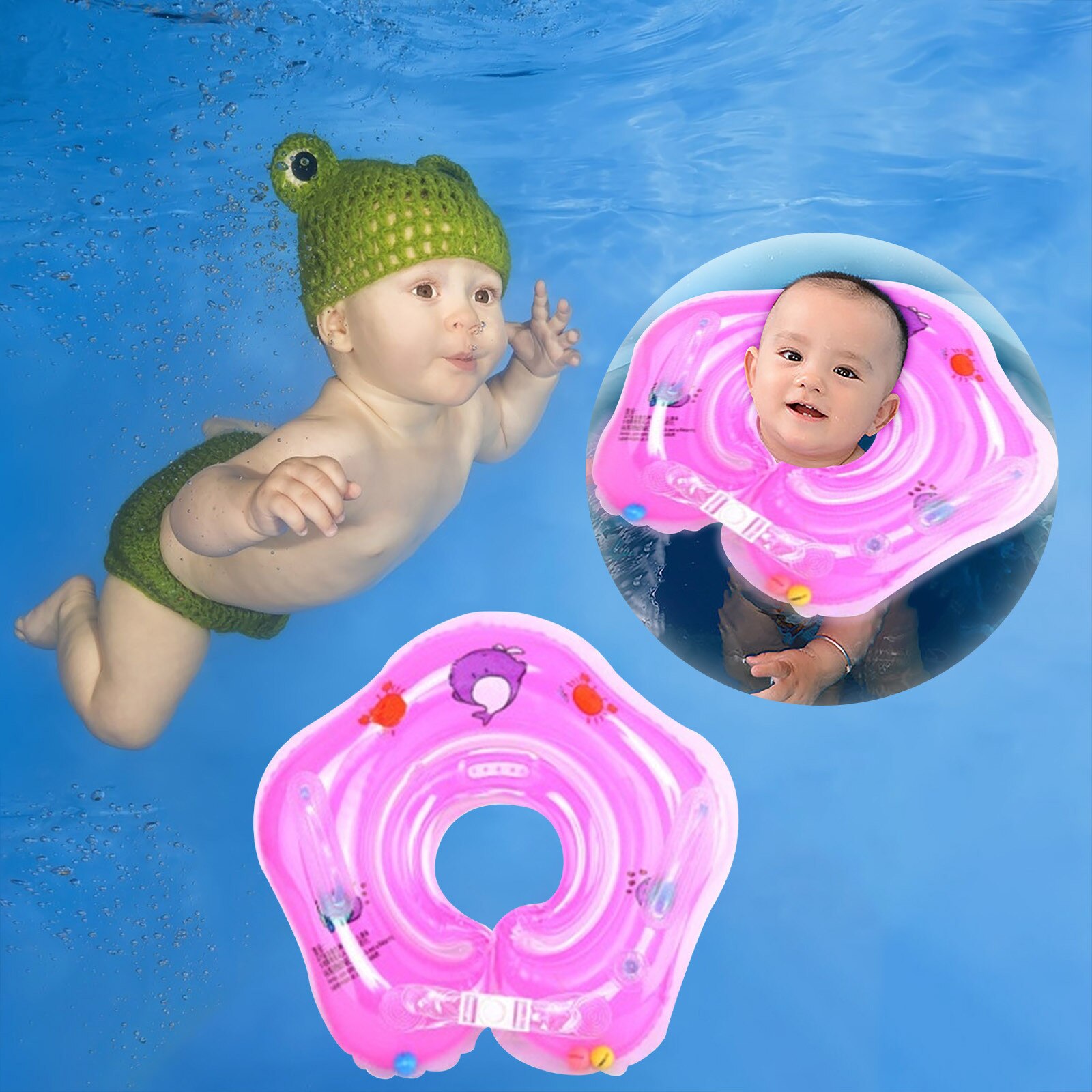 Baby Zomer Zwemmen Accessoires Hals Ring Buis Veiligheid Baby Float Zwemmen Cirkel Grote Dolfijn Opblaasbare Slang Voor Kids Bathing Fe