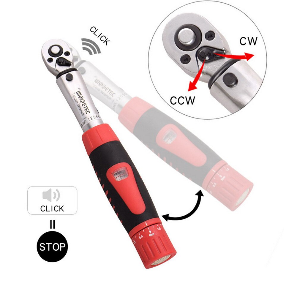 1/4" 2-24Nm Bike Torque Wrench Set Bicycle Repair Tools Kit MTB Road Bike Adjustable Preset Torque Spanner Tool High Precision