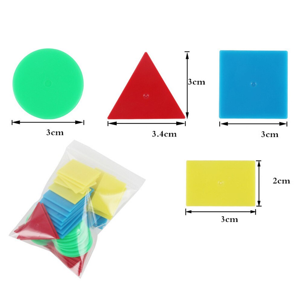 80 Stks/set Geometrie Blokken Tellen Ronde Driehoek Vierkante Schijf Leermiddelen Onderwijs Levert Vroeg Leren Speelgoed