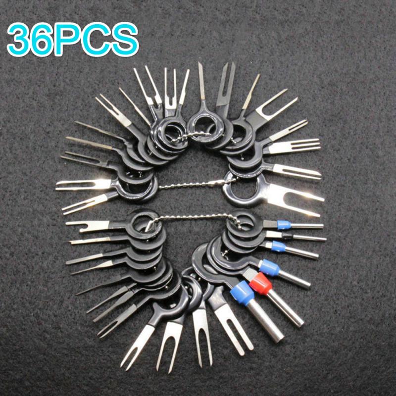 26/36PCS Car Plug Repair Tool Set Car Plug Terminal Removal Tool Wire Plug Connector Extractor Puller Release Pin Extractor Kit