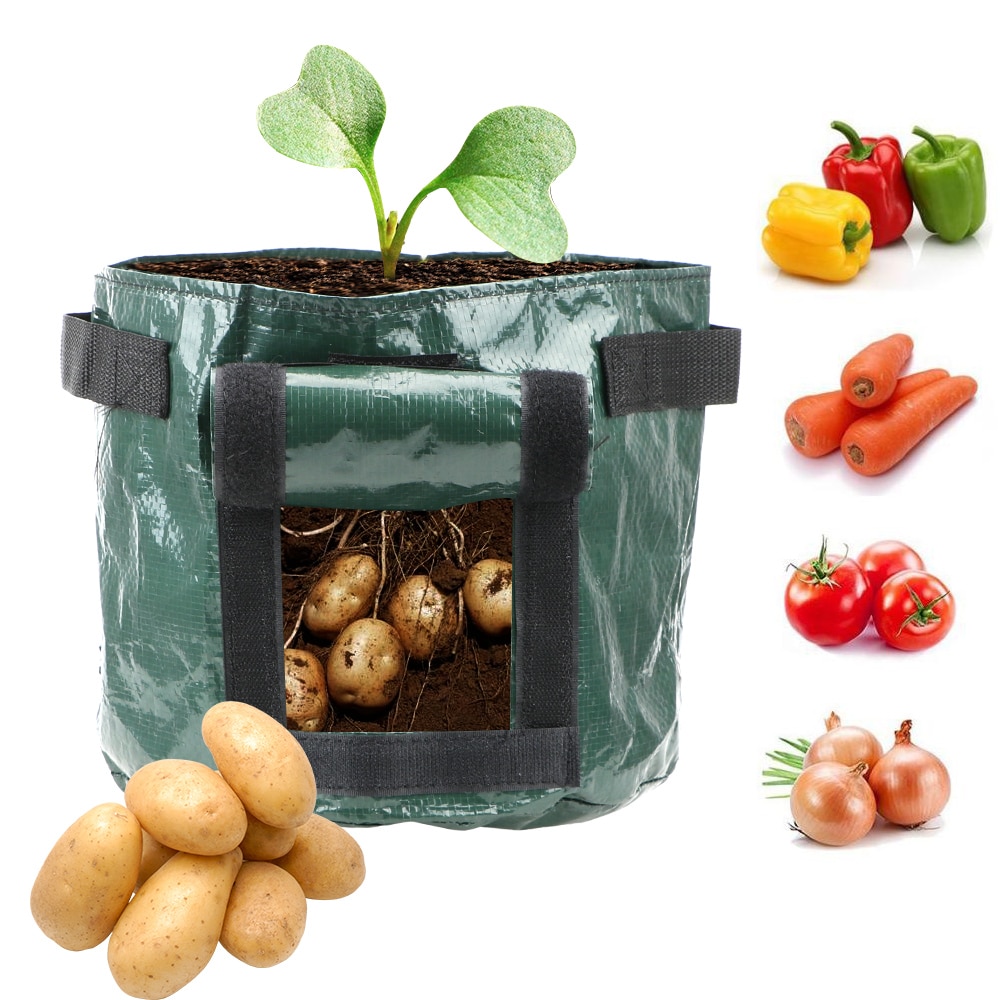 Pe trasa plantering container väska förtjocka trädgård kruka hem trädgårdsredskap gör det själv potatis odla planter grönsak växt odla väska