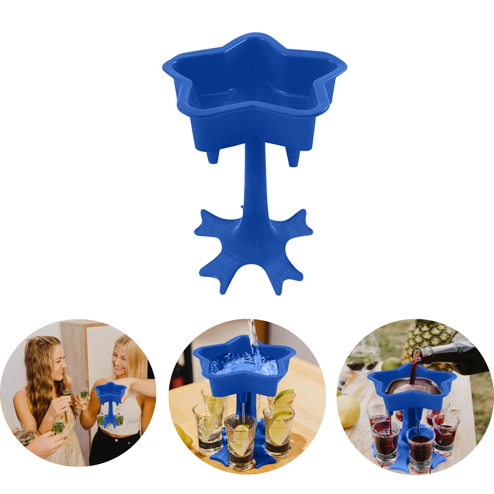5 cup beer dispenser holder five-pointed star various alcohol lens perfect measure dispenser family party bar beverage dispenser