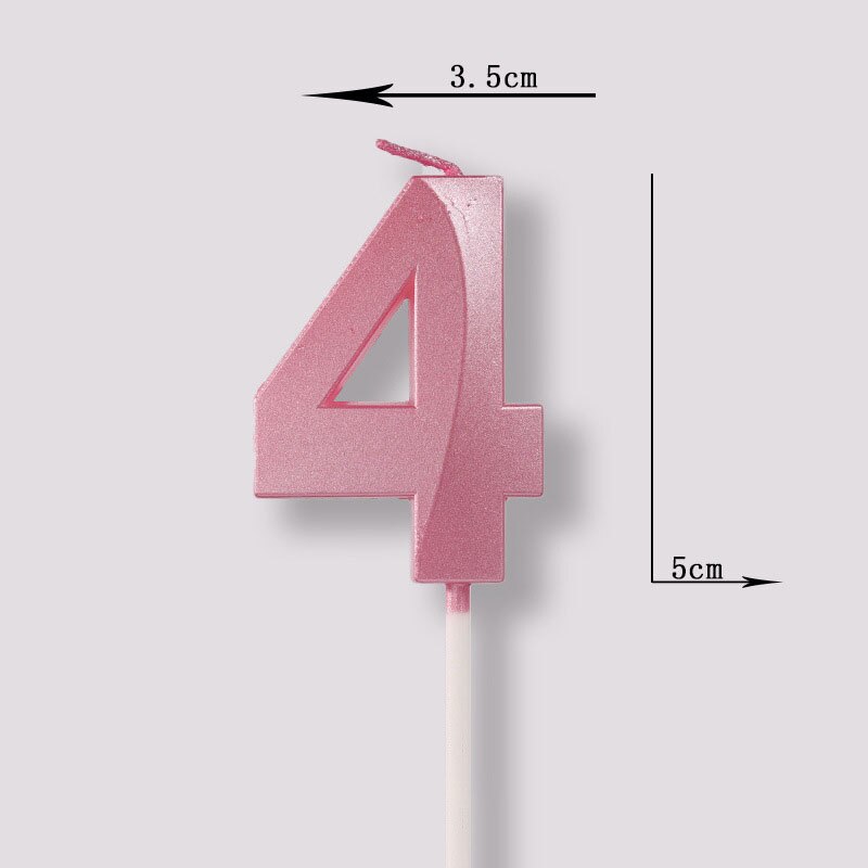 Rose pink Number Candles Party Cake Topper Candle Kids Baby Birthday Anniversary Party Decoration: number 4