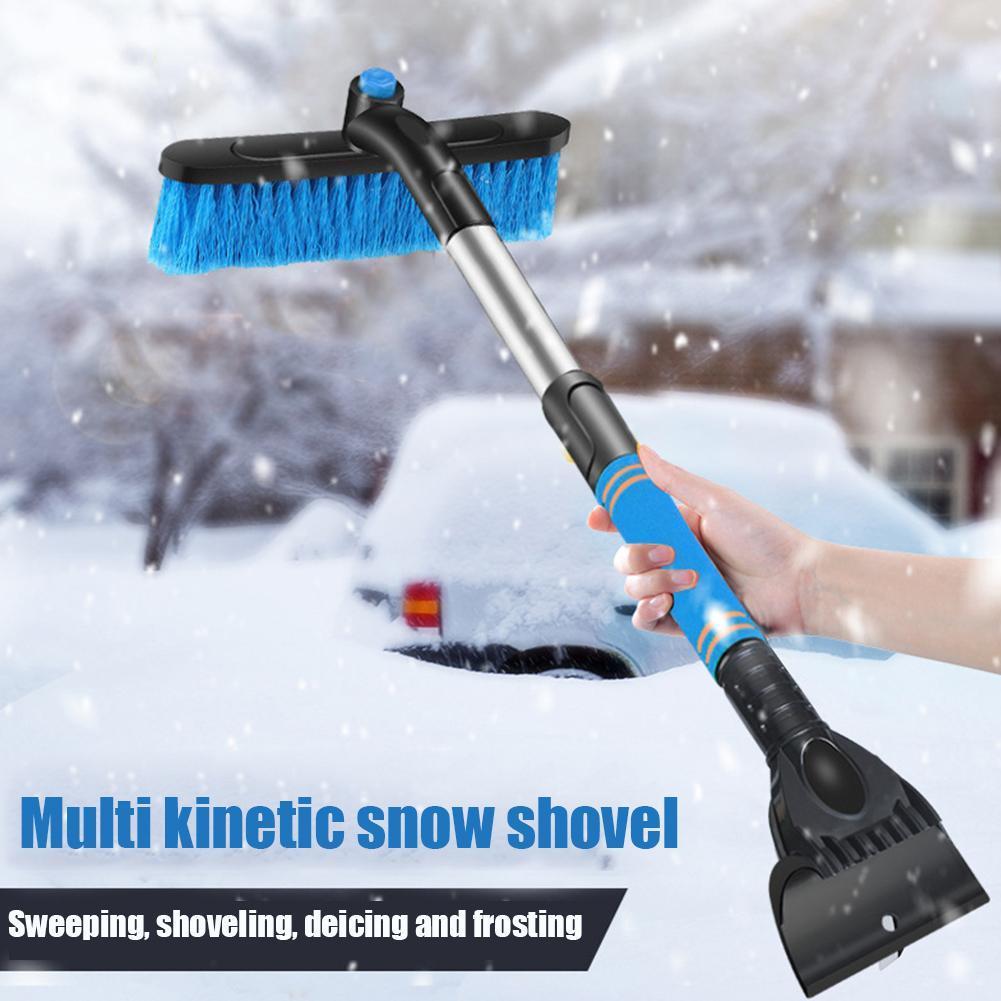 Glass Brush Winter Car Windshield Ice Scraper Extendable Accessories Wash Tool Broom Remover Steel Cleaner B4Q0