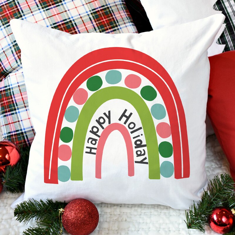 Kerst Kussenslopen Xmas Decoratieve Boerderij Buffalo Regenboog Kussensloop Winter Kussen Case Voor Home Decor: Z21053-DCCWH-M