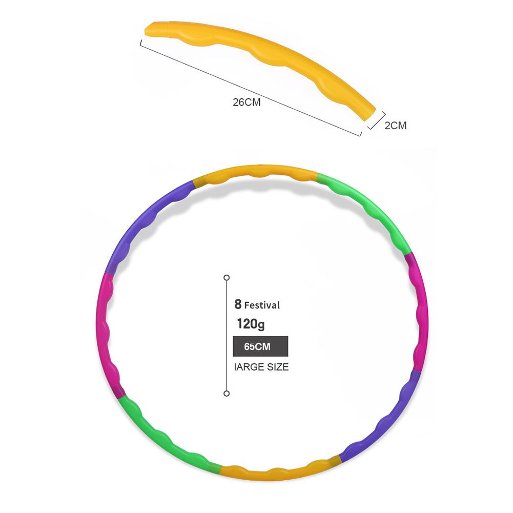 8 Parts Sport Hoop Detachable Weighted Fitness Install Massage Exercise Bodybuilding Thin Waist Hoop Workout Slimming