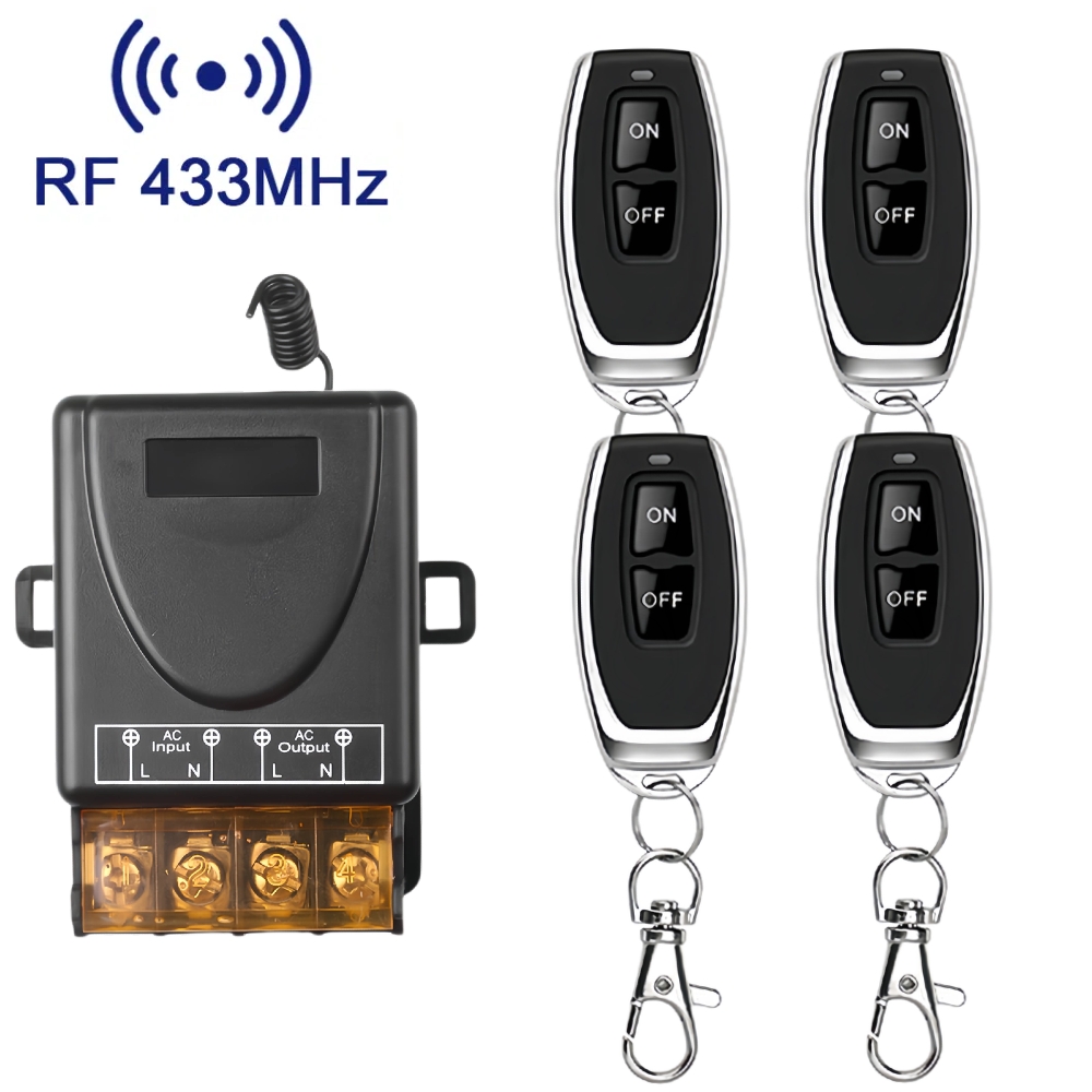 AC 110V 220V 30A Przekaźnik Bezprzewodowy RF Pilot zdalnego sterowania System RF 433Mhz Nadajnik On Off do podgrzewaczy wody Sufitowa lampa LED