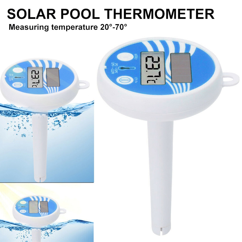 Solar Powered Digital Thermometer Swimming Floating Pool Accurate Water Temperature Gauge BHD2: Default Title