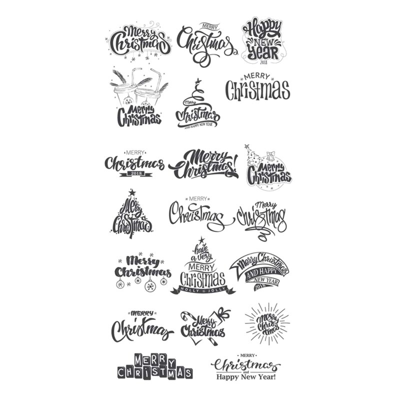 Feliz Navidad silicona sellos transparentes DIY Scrapbooking grabado en relieve para fotos álbum papel decorativo tarjeta arte suministros: 1