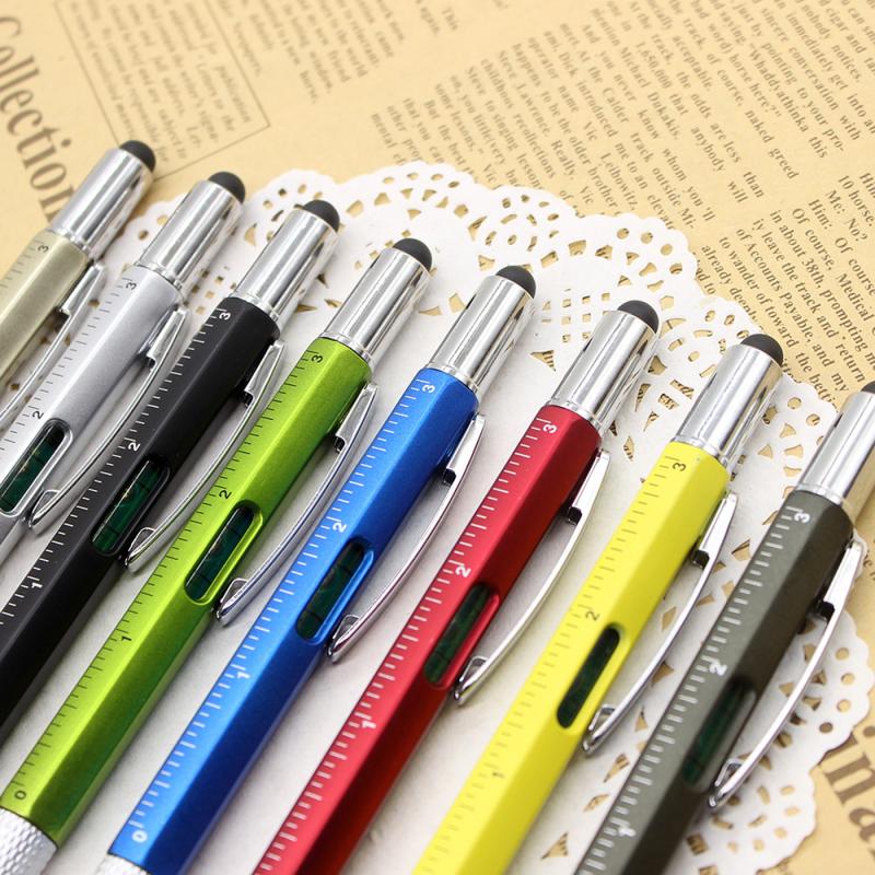 Non-slip Comfortable Multifunctional Ballpoint Pen With Measuring Ruler Screwdriver Technician Stationery