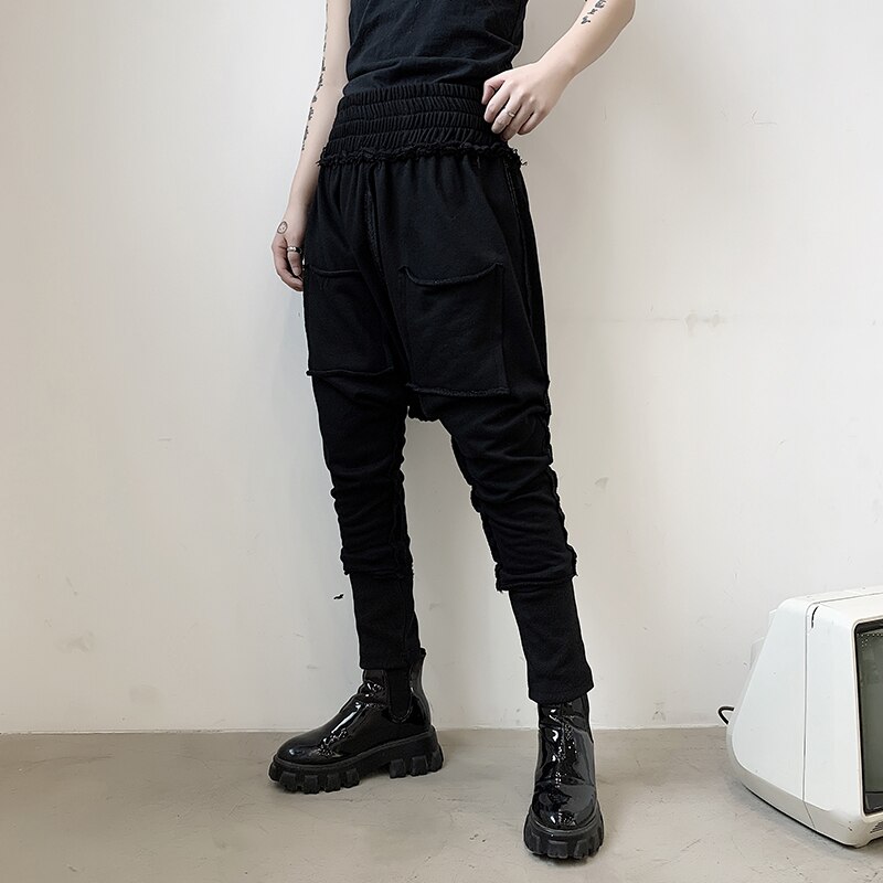 Heren streetwear vintage casual broek hiphop punk gothic stijl laag kruis harem broek heren joggingbroeken joggingbroeken midweight