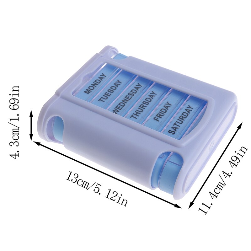 Reizen Pil Case Wekelijkse 7 Dagen Tablet Pillendoosje Holder Geneeskunde Organizer Container Case Portemonnee Geneeskunde Doos 28 Pleinen: Blauw