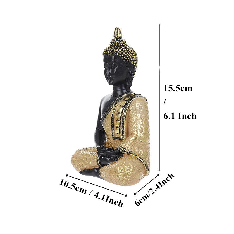 Vilead harts thailand buddha staty fengshui indien religiös buddhism skulptur hindu svart buddha statyetter heminredning