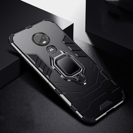 Coque d'armure antichoc pour Motorola Moto G7 souple TPU + Coque arrière PC sur Moto G7 Plus G7plus Coque accessoire pour Moto G7 Play Fundas: Moto G7 Play / Black