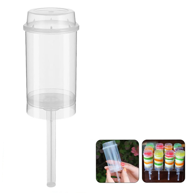 ABJI-80Pcs Food Pusher Round Shaped Push-Pops Cake Cup With Lid Cake Push Pops Containers Cakepop Round Plastic Container