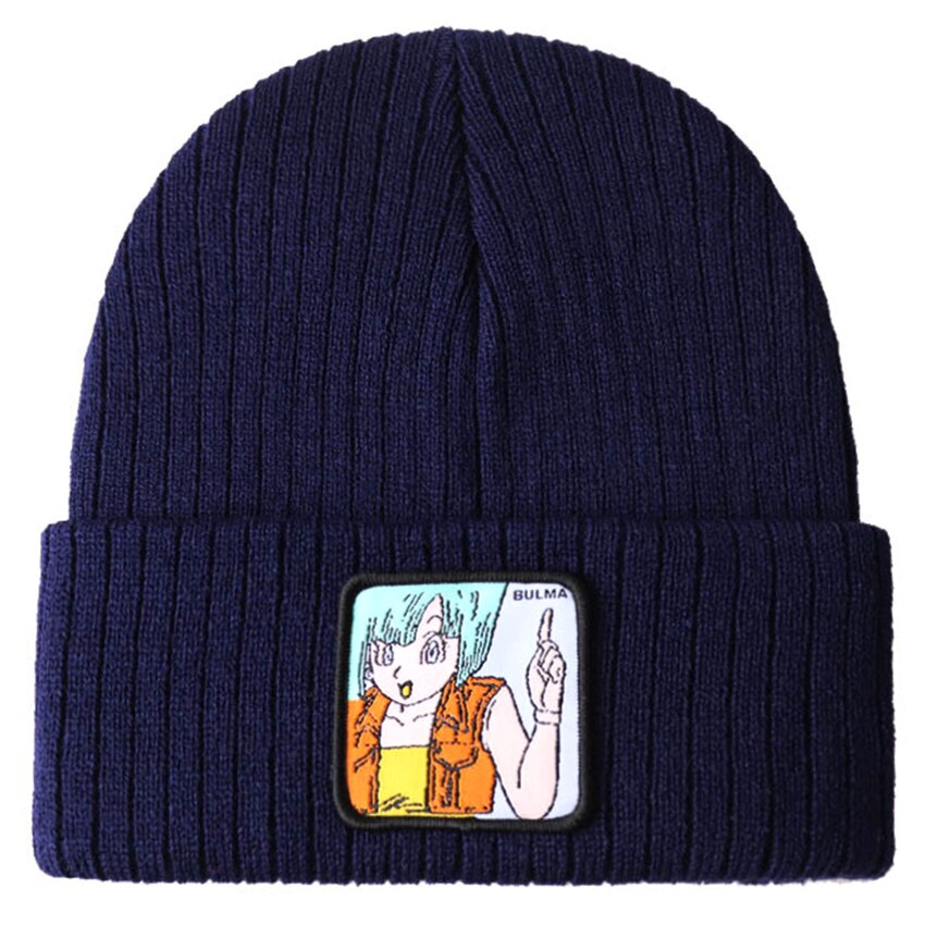 BULMA-gorro de punto de algodón BUU, gorro de esquí cálido para invierno, gorro de punto, gorros para exteriores, Unisex: Azul marino