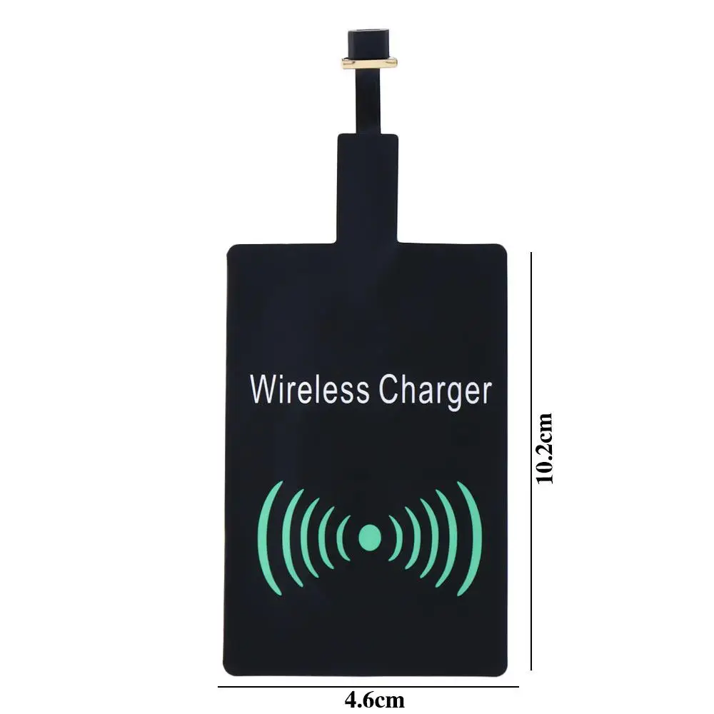 Typ-c-adapter qi trådlös laddning induktionspatchladdningsspolemottagare laddare för iphone 5 5s se 6 6s 6 plus 7 plus android