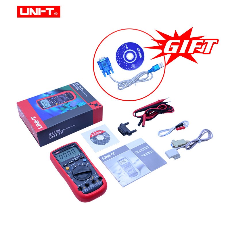 UNI-T UT61A/ UT61B/UT6C/UT6D/UT6E digital multimeter auto range multimetro PC Connect AC DC Voltmeter Ammeter tester+RS232-USB: UT61C