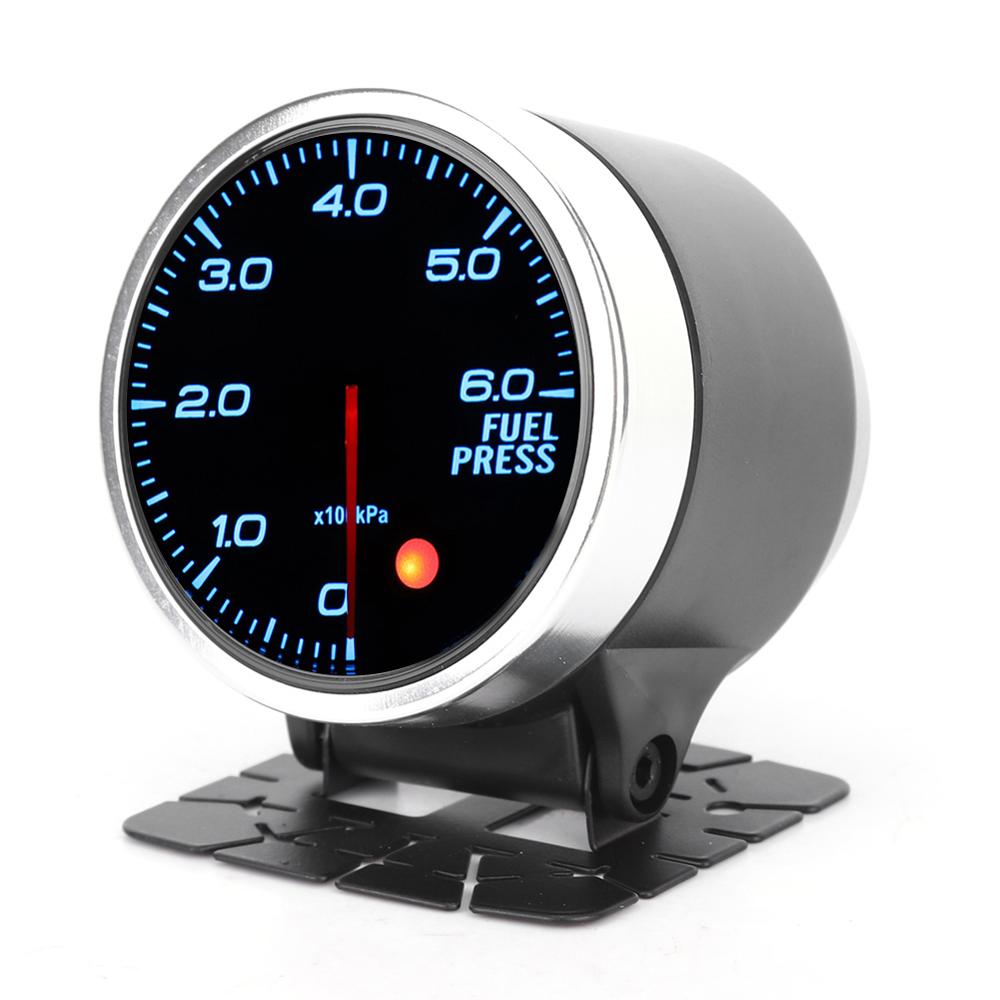 Medidor de presión de aceite de 7 colores de 2,5 pulgadas, Sensor electrónico de Motor paso a paso para vehículos adecuado para voltaje de batería de 12V