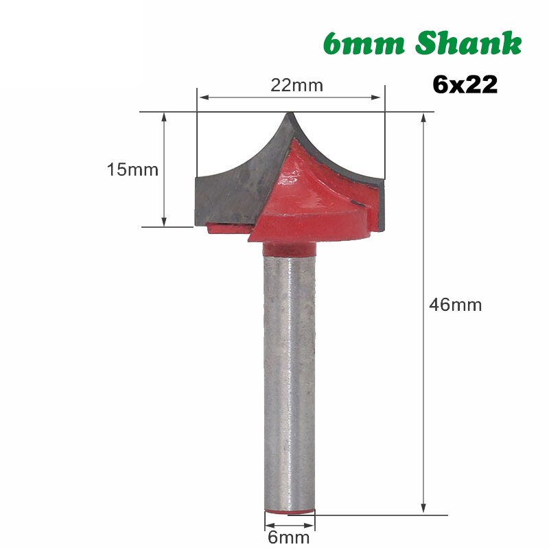 1pc 6mm skaft fräsar träsnideri trä cnc runda nos bits rund spets skär bit shaker vass fräs solid hårdmetall verktyg: 07