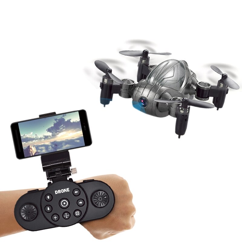 Mini Opvouwbare Rc Drone Wifi Transmissie Hd Camera Horloge Remote Contro Helikopters Kinderspeelgoed