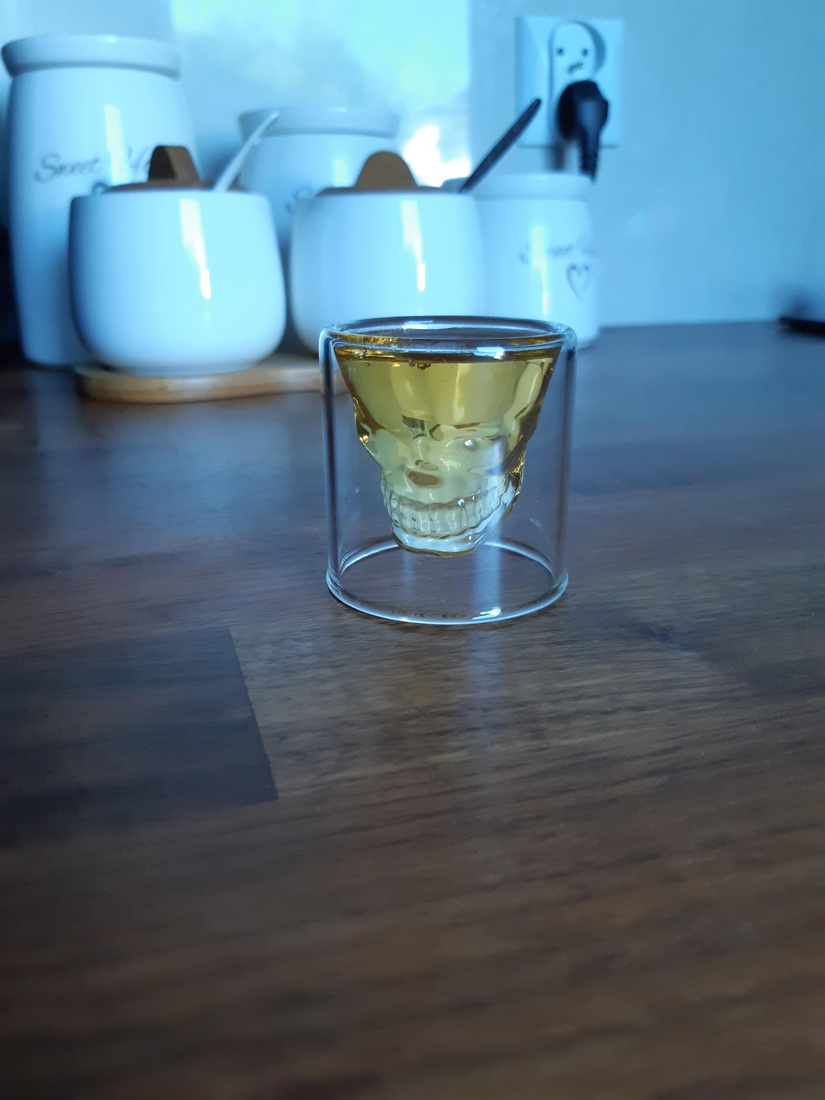 1 stk hodeskallehodet glass krystall fest vin kopp 25ml gjennomsiktig øl steins bar whisky tequila vinglass