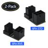 Angled Turning Connectors Angled Power Adapter Desktops 2x ATX 6 Pin Power Supply Adapter for Graphics Cards