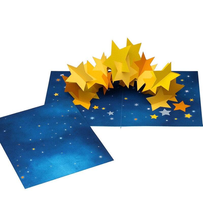 DIY Pop-up Card Stars,Handmade 3D Anniversary Greeting Card Paper Model,Postcard Invitation Papercraft,Craft ER-114: Default Title