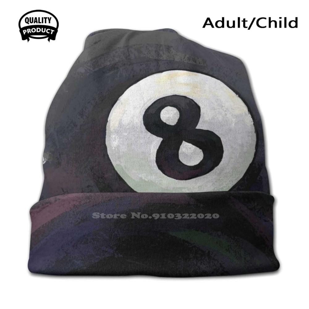 Billiards 8 Ball Men Women Child Girl Scarf Face Mask 8 Ball Eight Ball Pool Ball Pool Players Pool Lovers Indoor Sport Pool: Knit Hat / Child Size