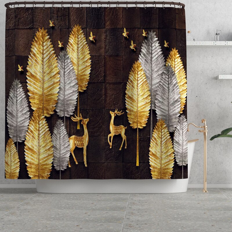 Cartoon Dier Gedrukt Tapijt Mat Voor Badkamer Badmat En Douchegordijn Set Toilet Seat Cover Mat Badmat Met gordijn Set: Shower Curtain-688