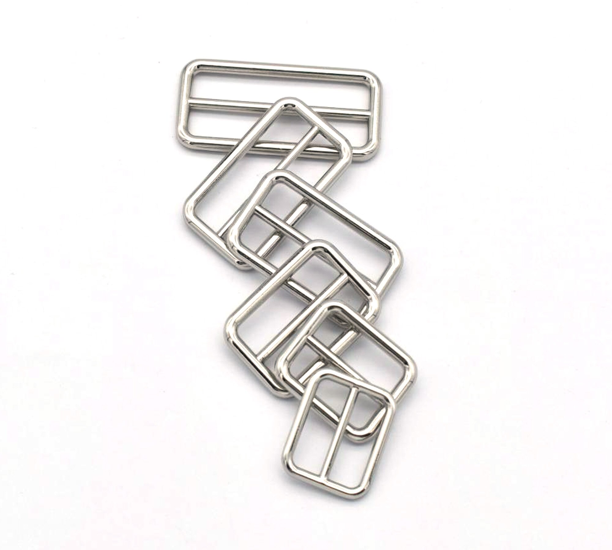 Rectangular Adjustable Webbing Slider Heavy Metal Adjuster Triglides Slide Buckle for Backpack Waist Bag DIY Accessories