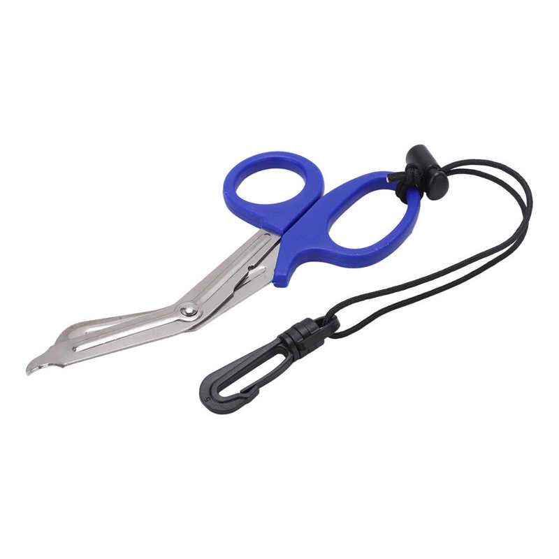 Diving Shears Safety Diving Scissors Stainless Steel Diver Shears with Lanyard and Buckle Diving Accessories: Blue