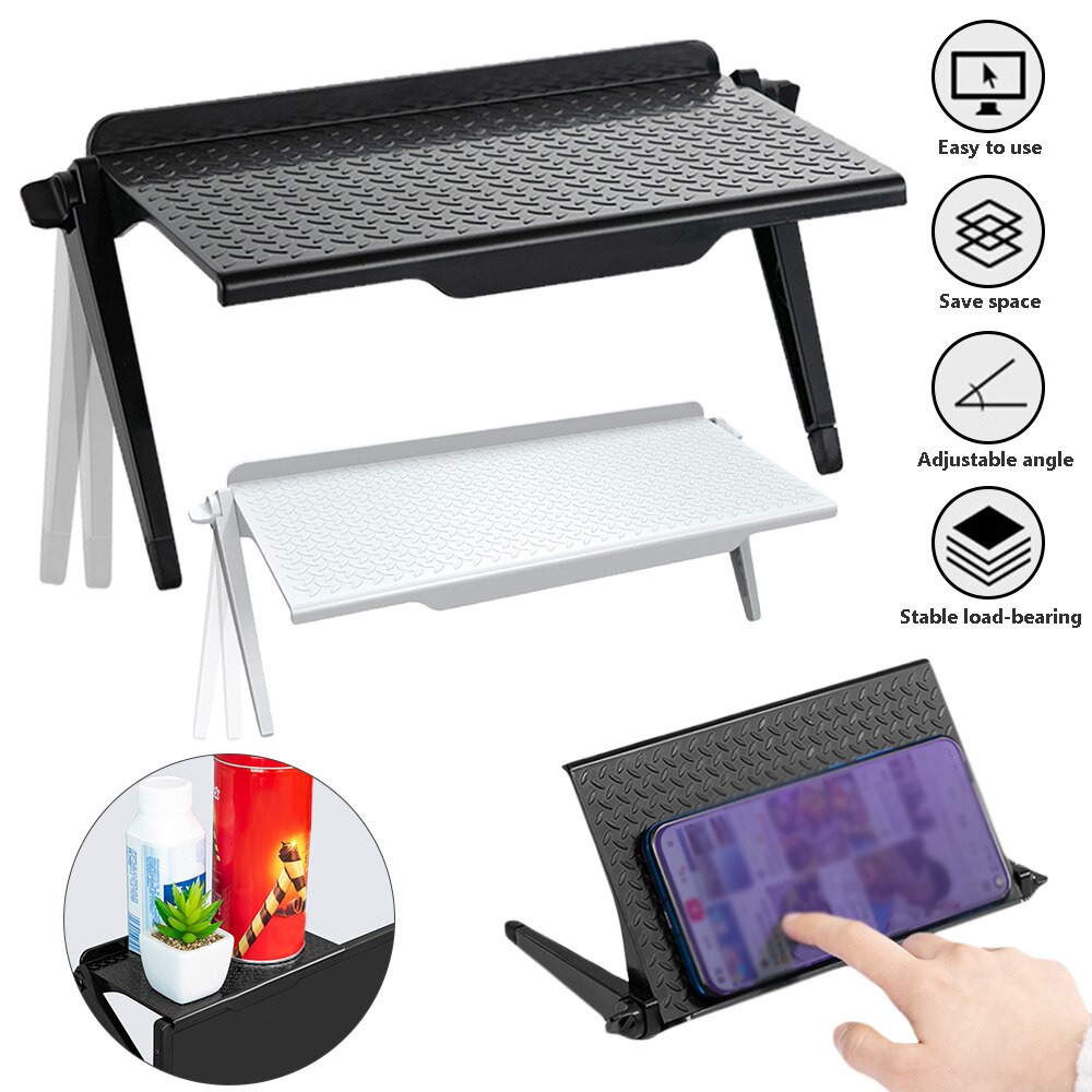 1/2PCS Adjustable Screen Top Shelf Display Shelf Computer Monitor Riser Desktop Stand TV Rack Storage Desk