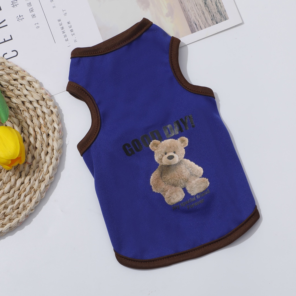 Ropa para perros de oso de dibujos animados, disfraz bonito de algodón para perros, camiseta para mascotas, chaleco para gatos para cachorros, perros pequeños y medianos, XS-XXL para perros Shih Tzu